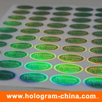 Étiquette holographique à laser 3D couleur verte 2D